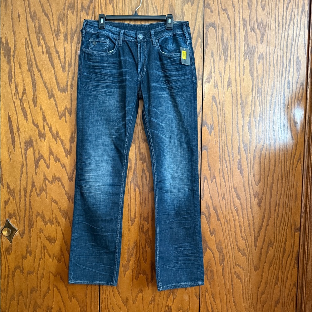 Buffalo David Bitton Men's Straight Jeans - Dark Wash Blue 33x34